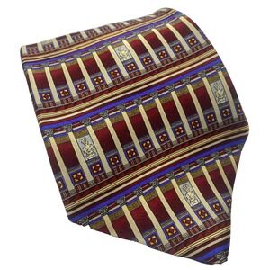Robert Talbott Best of Class Rodes Necktie Mens Blue Silk Designer Greek Columns